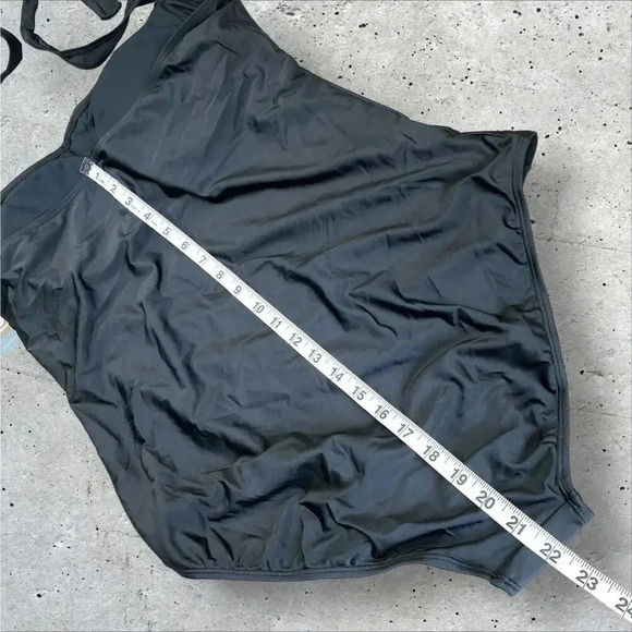 Smismivo New One Piece Swimsuit Size XXXL Black Halter Tummy Control Ruched - Picture 13 of 16